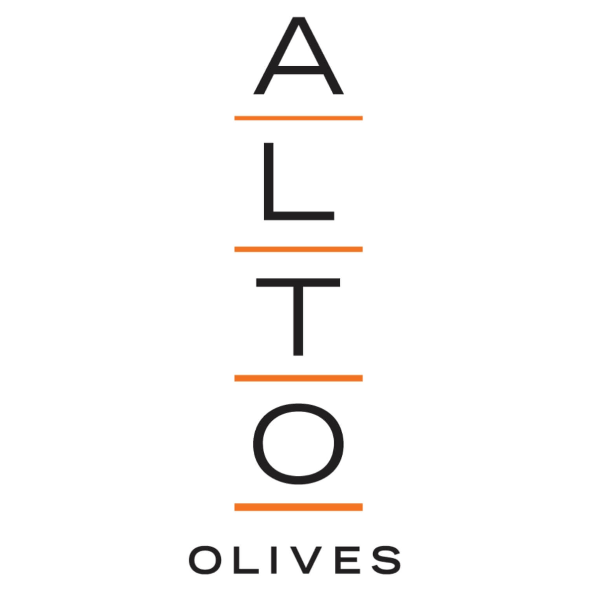 ALTO Olives logo in black text on white background and orange accents