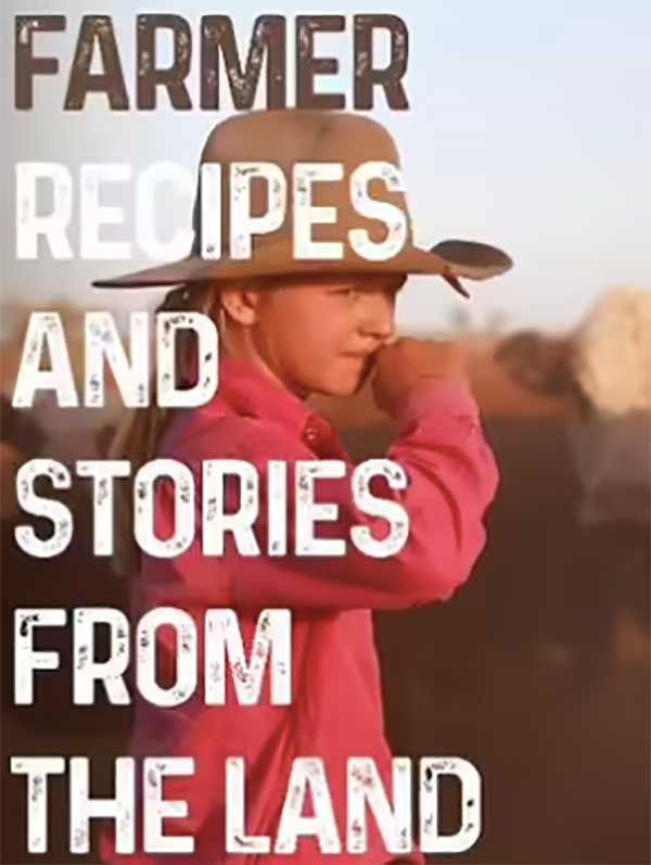 Young girl in a light red shirt and akubra hat with her hand to her mouth looking into the distance