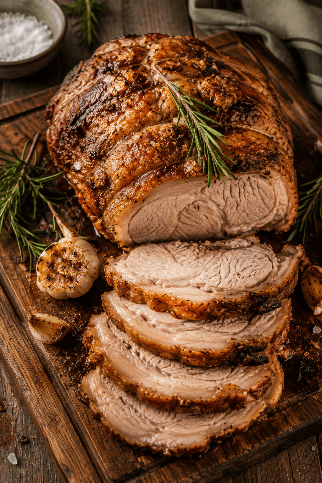 pork collar butt roast sliced